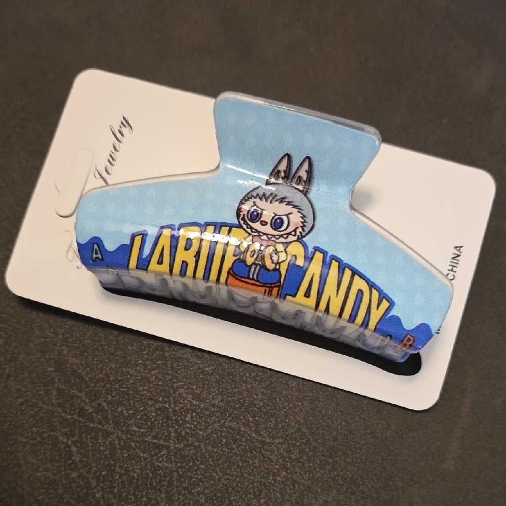 (J52) Labubu Blue Claw HairClip